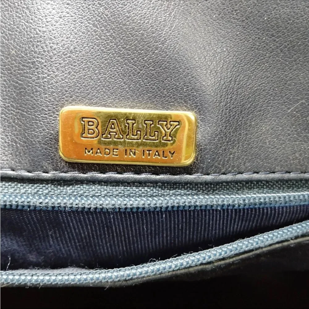 Bally Navy Quilted Shoulder Bag